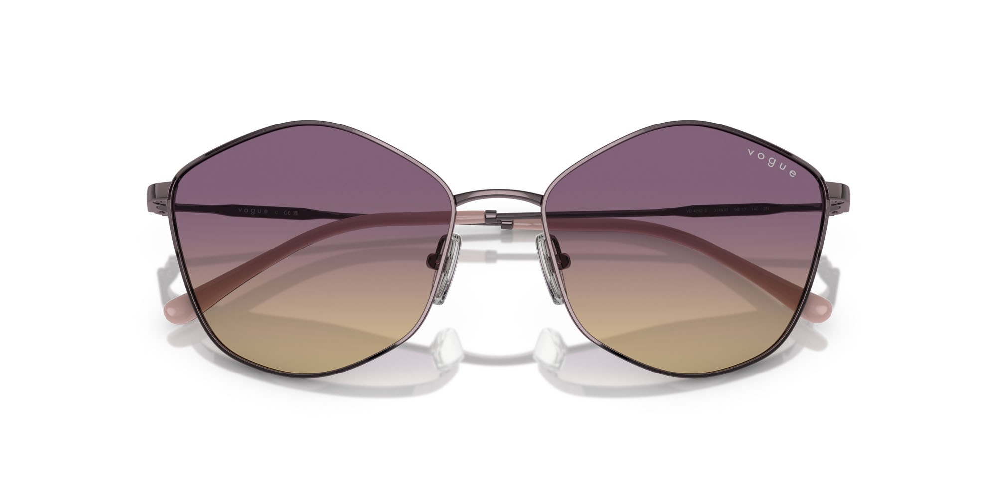 Occhiali da sole Vogue VO 4282S (514970) colore viola chiaro forma irregolare lenti giallo sfumato viola