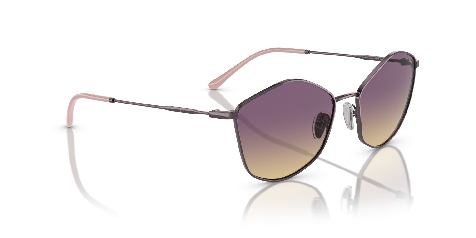 Occhiali da sole Vogue VO 4282S (514970) colore viola chiaro forma irregolare lenti giallo sfumato viola