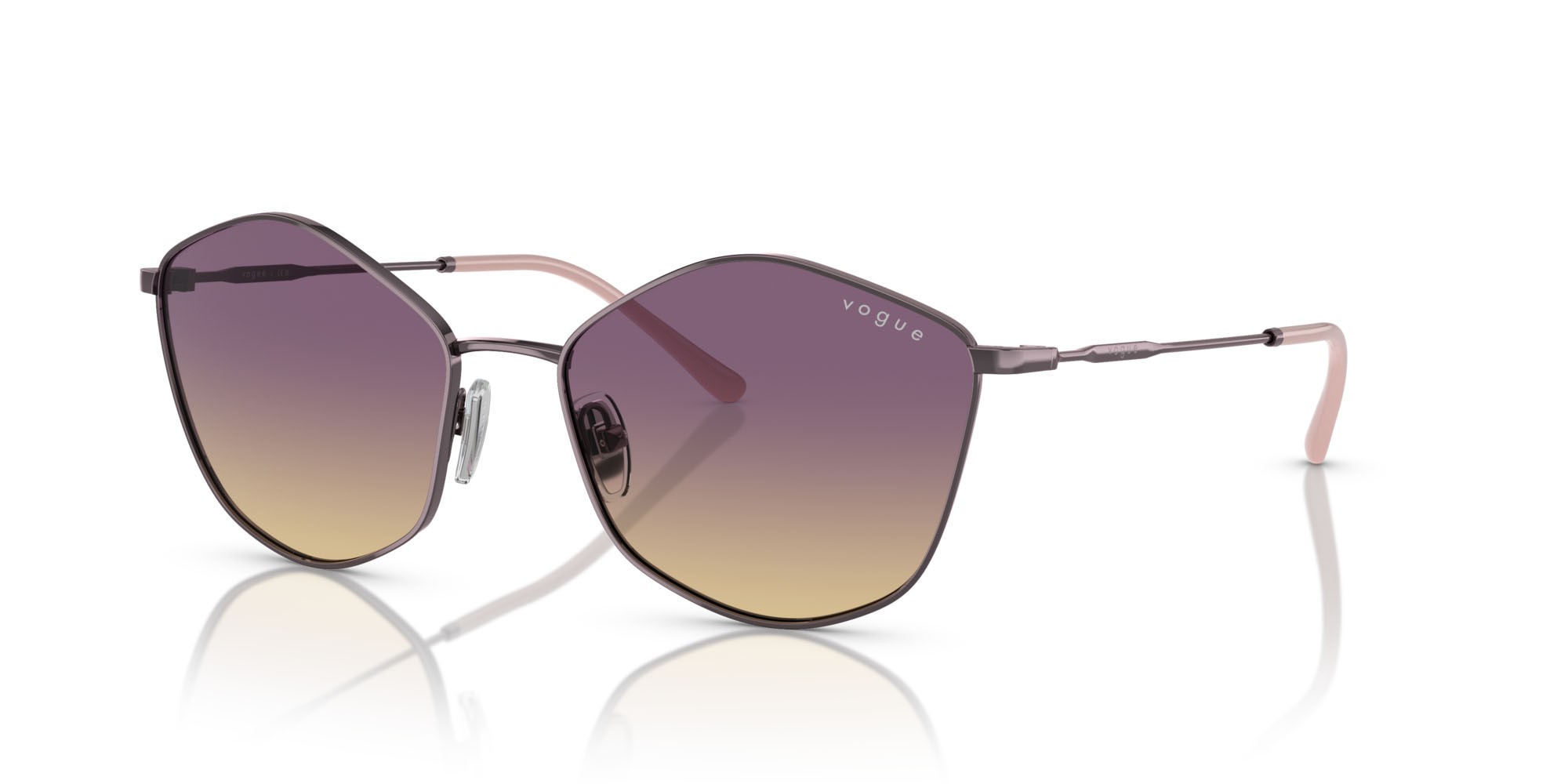 Occhiali da sole Vogue VO 4282S (514970) colore viola chiaro forma irregolare lenti giallo sfumato viola
