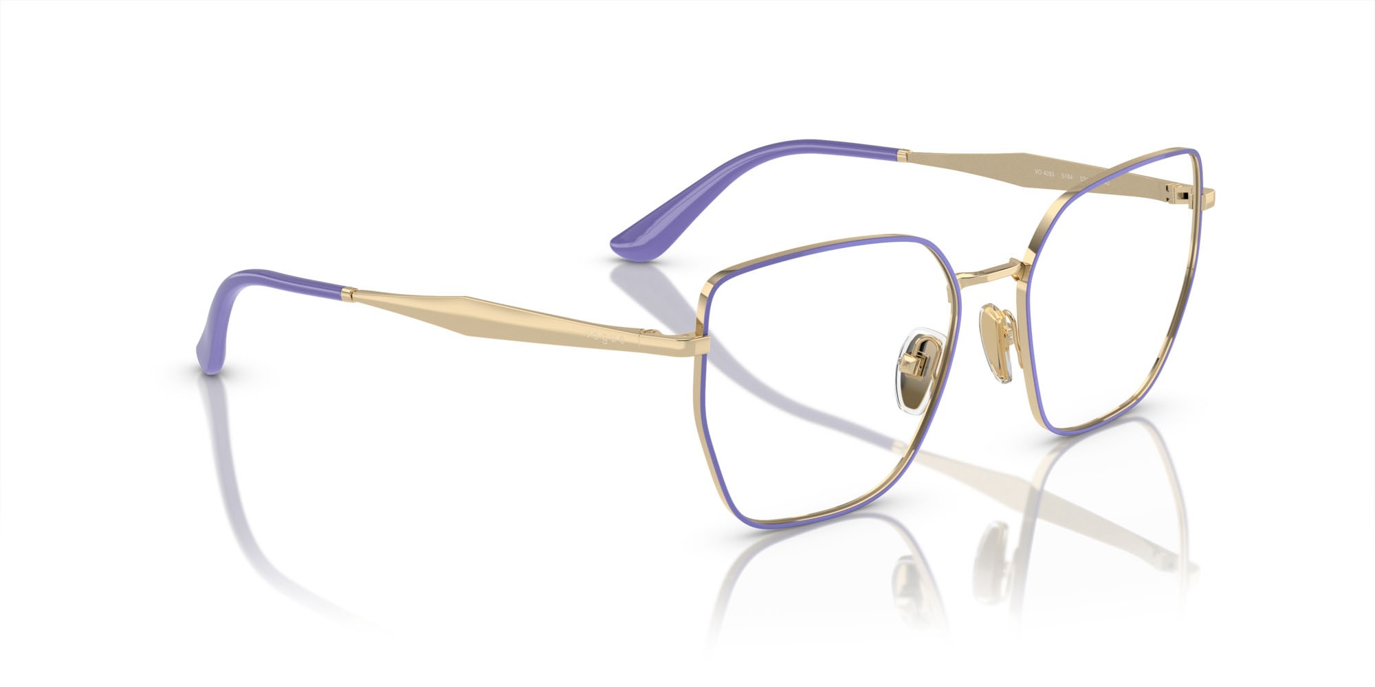 Eyeglasses Vogue VO 4283 (5184) color top wisteria/oro pallido shape irregular lenses lente demo