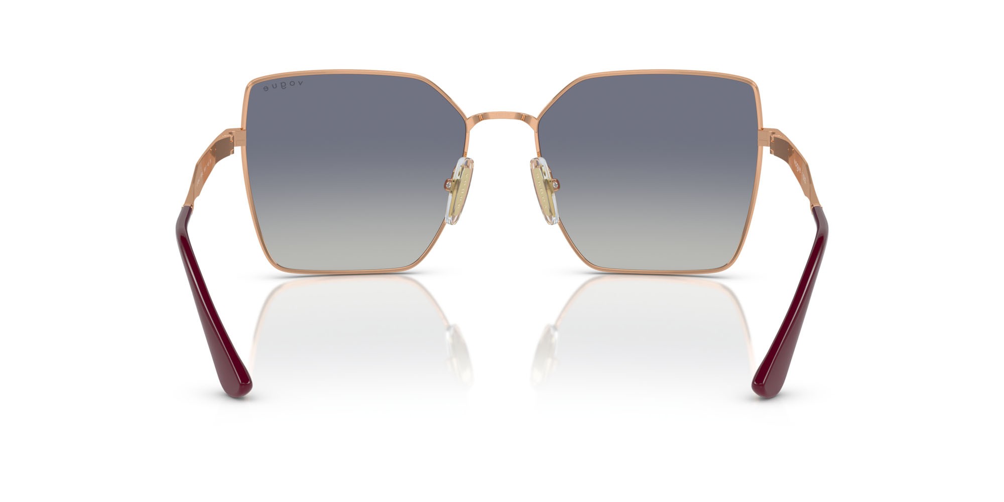 Sunglasses Vogue VO 4284S (51524L) color oro rosé shape square lenses grigio sfumato blu scuro
