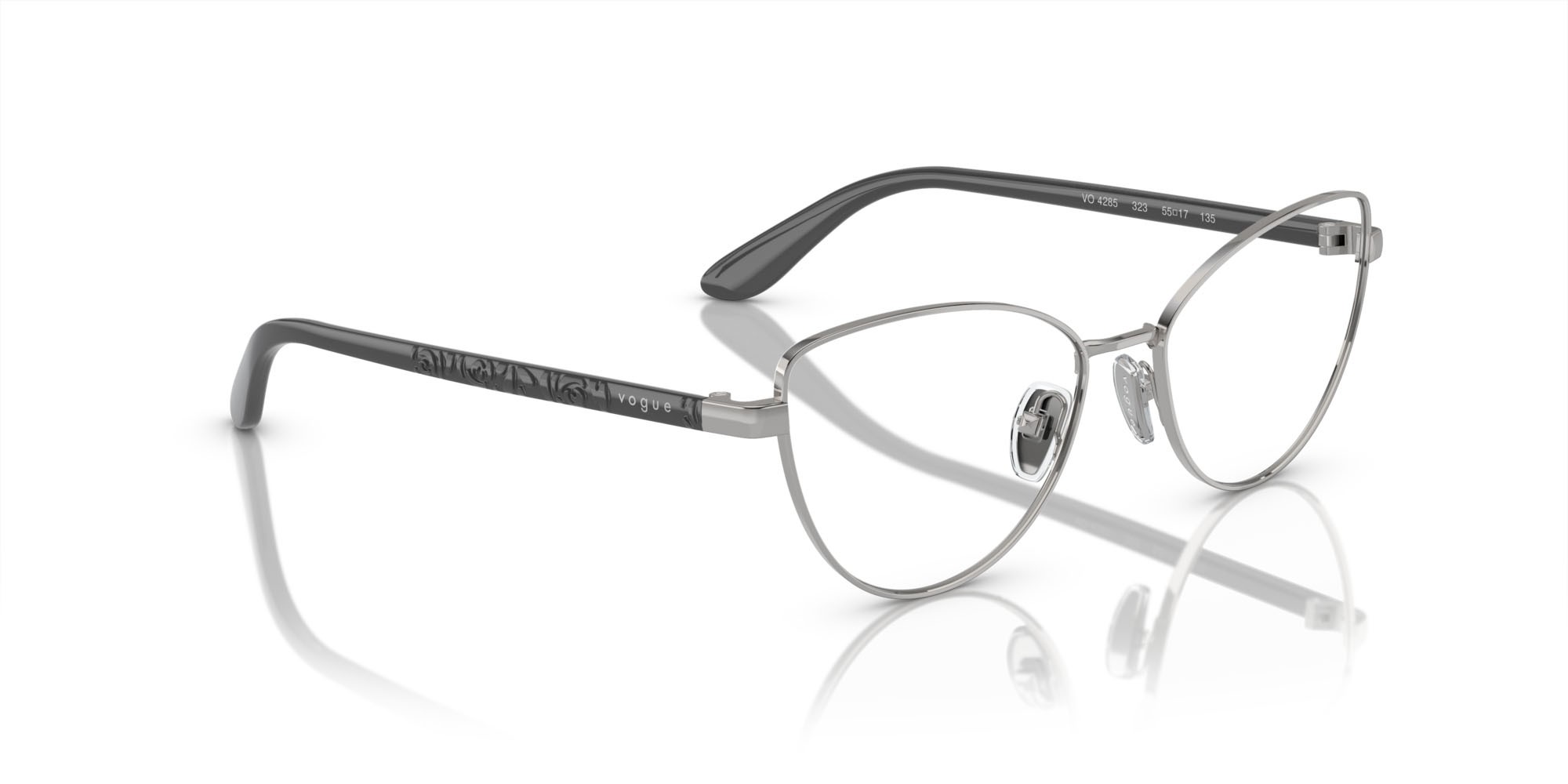 Brillen Vogue VO 4285 (323) farbe argento form cat-eye gläser lente demo