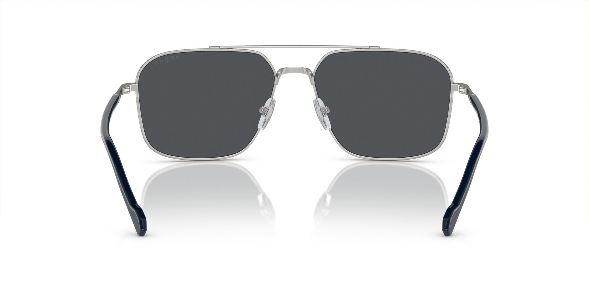 Occhiali da sole Vogue VO 4289S (323S87) colore argento opaco forma irregolare lenti grigio scuro