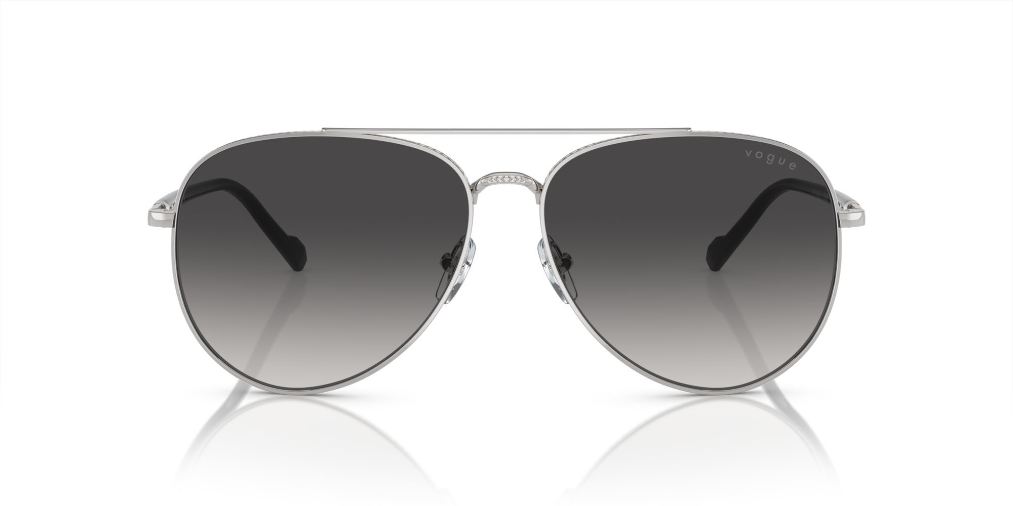 Sonnenbrillen Vogue VO 4290S (323/8G) farbe argento form aviator gläser sfumato grigio