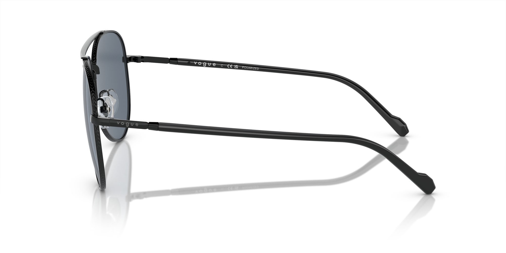 Sunglasses Vogue VO 4290S (352/4Y) color nero shape aviator lenses blu polarizzata