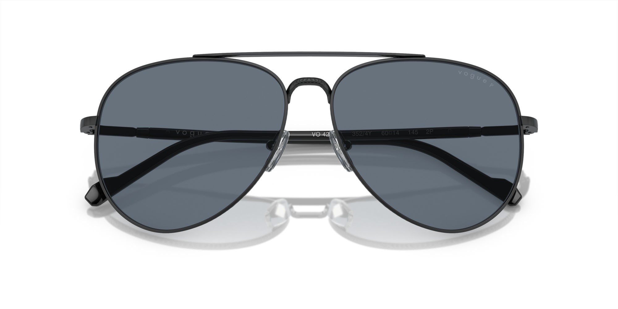 Sunglasses Vogue VO 4290S (352/4Y) color nero shape aviator lenses blu polarizzata
