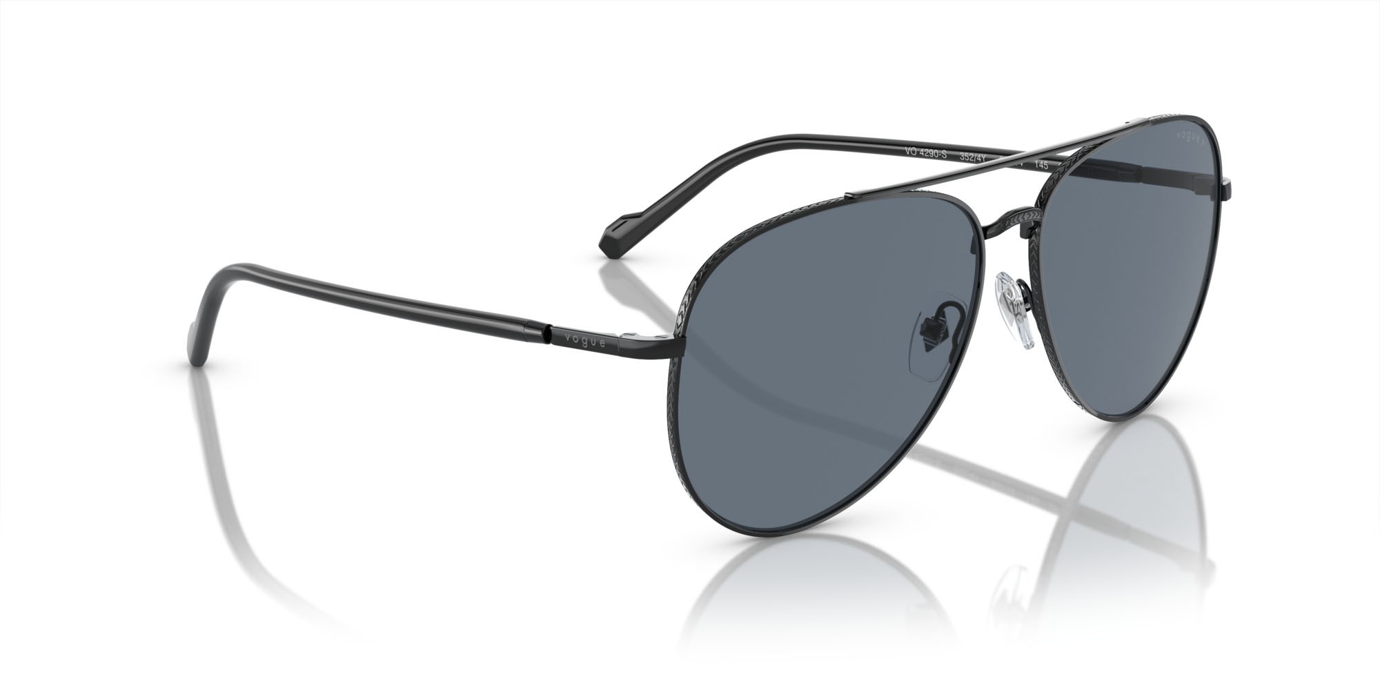 Sunglasses Vogue VO 4290S (352/4Y) color nero shape aviator lenses blu polarizzata