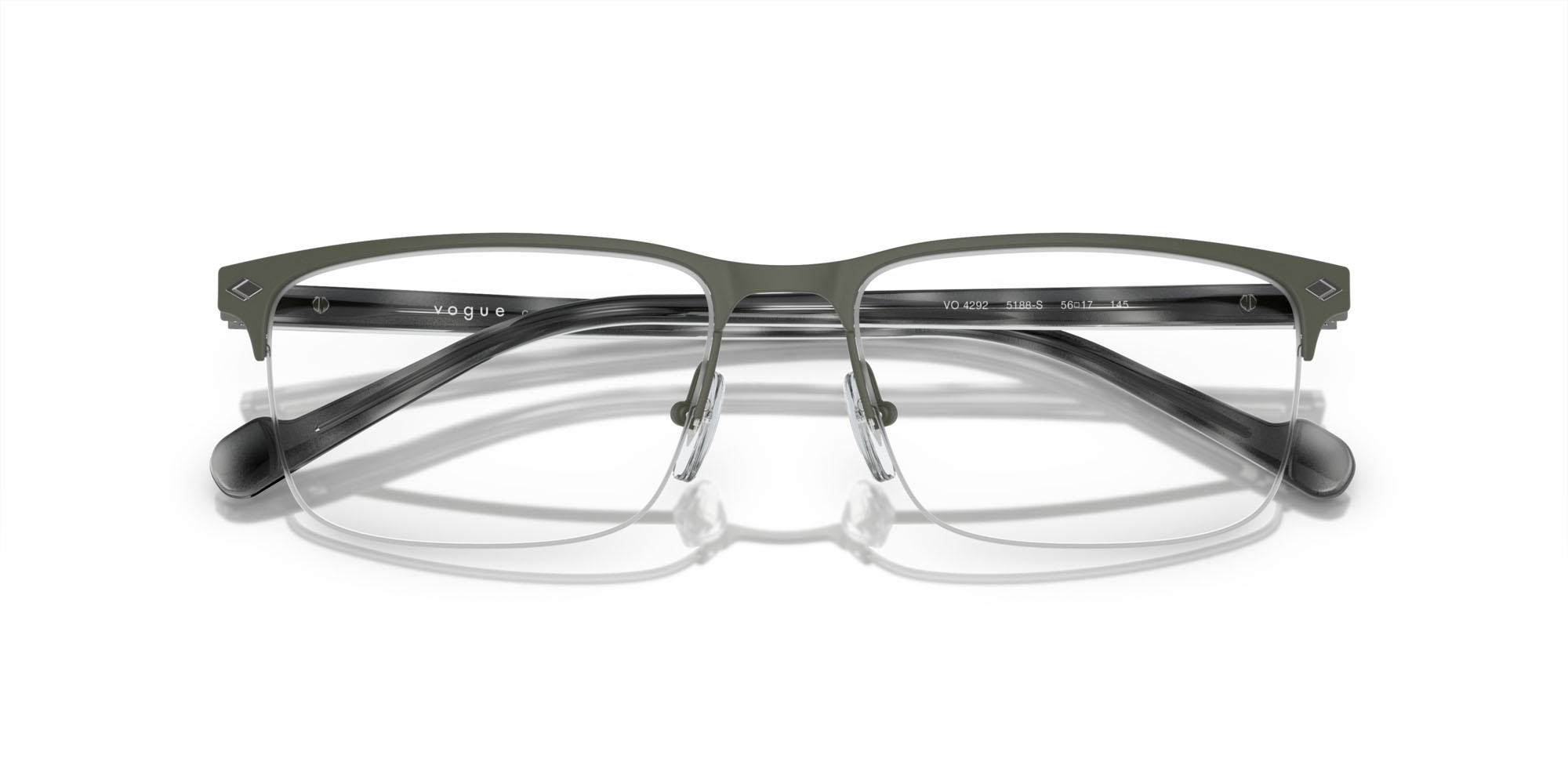 Occhiali da vista Vogue VO 4292 (5188S) colore verde scuro opaco forma rettangolare lenti lente demo