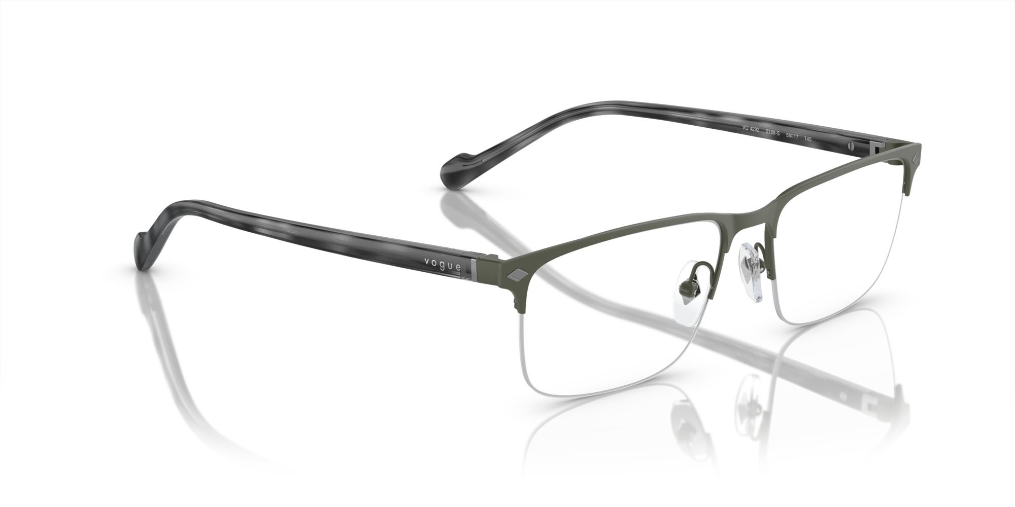 Occhiali da vista Vogue VO 4292 (5188S) colore verde scuro opaco forma rettangolare lenti lente demo