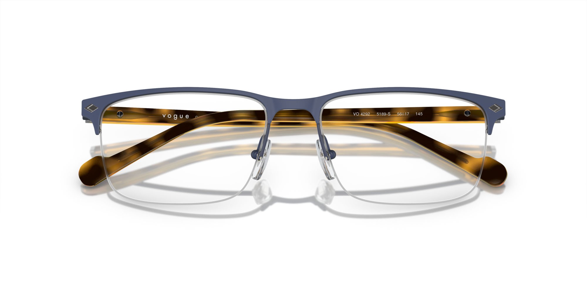 Eyeglasses Vogue VO 4292 (5189S) color blu scuro opaco shape rectangle lenses lente demo