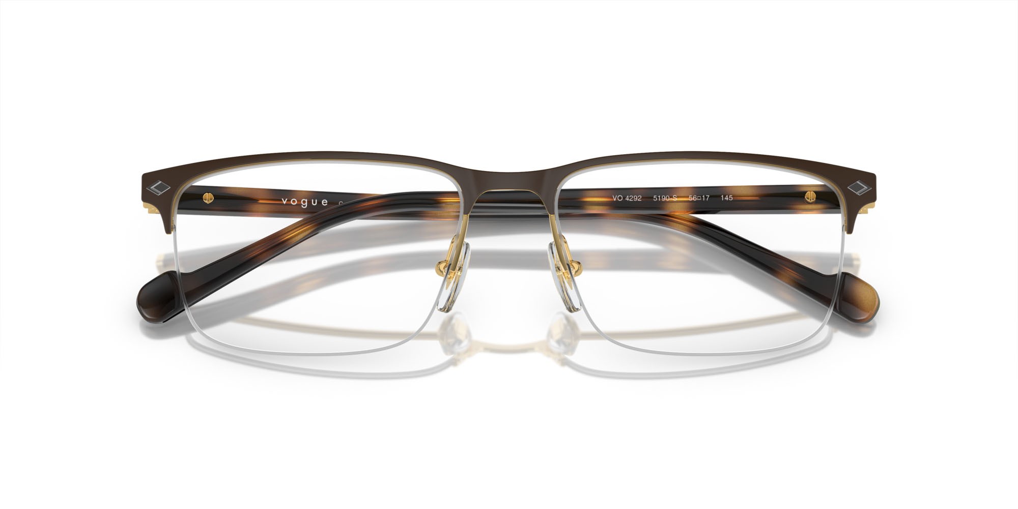 Occhiali da vista Vogue VO 4292 (5190S) colore top marrone opaco/oro forma rettangolare lenti lente demo