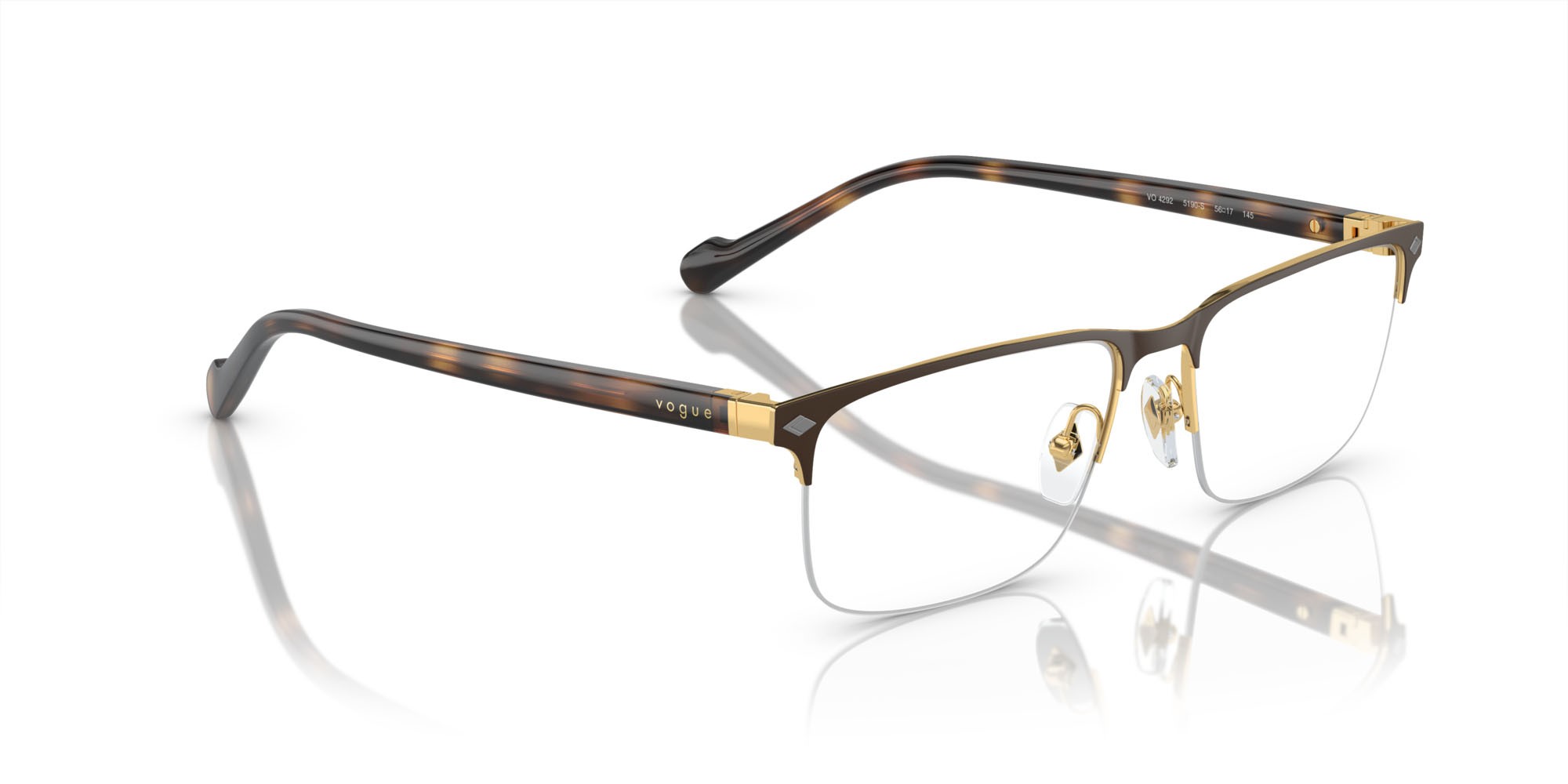 Occhiali da vista Vogue VO 4292 (5190S) colore top marrone opaco/oro forma rettangolare lenti lente demo
