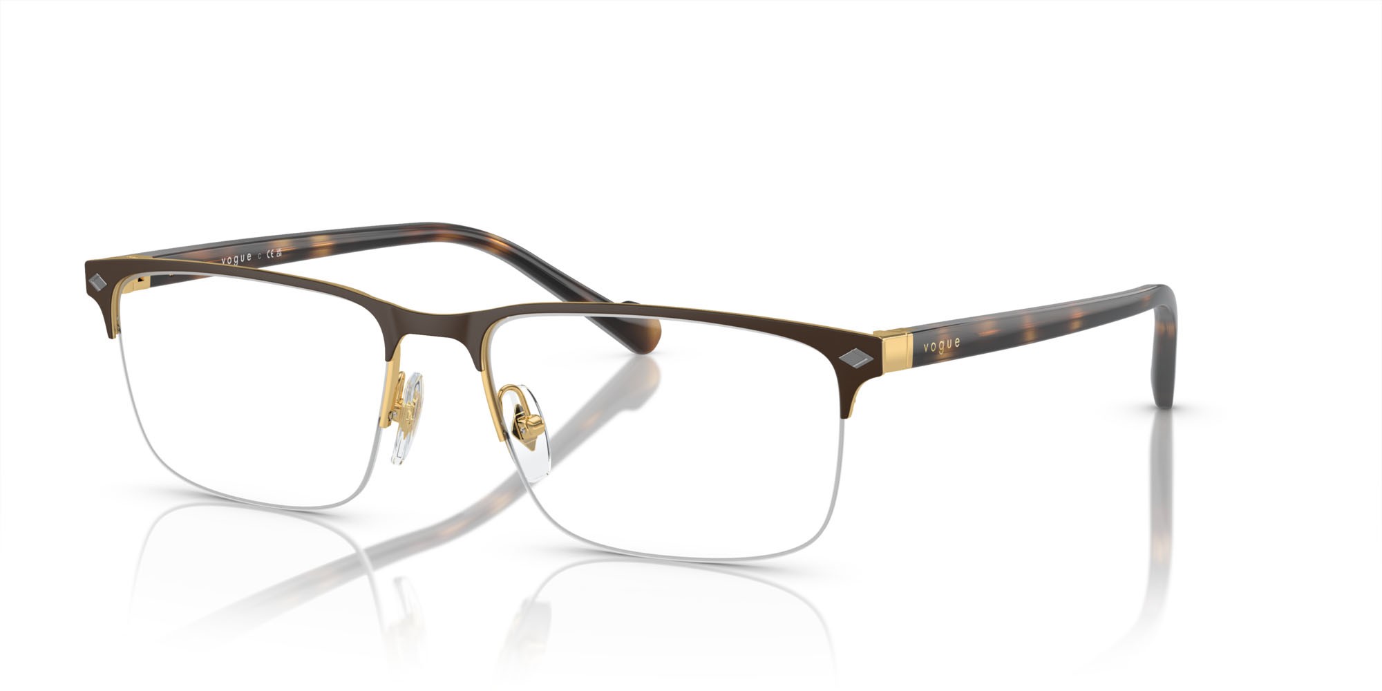 Occhiali da vista Vogue VO 4292 (5190S) colore top marrone opaco/oro forma rettangolare lenti lente demo