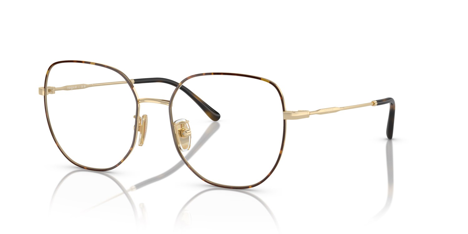 Eyeglasses Vogue VO 4296D (5078) color top havana/oro pallido shape irregular lenses lente demo
