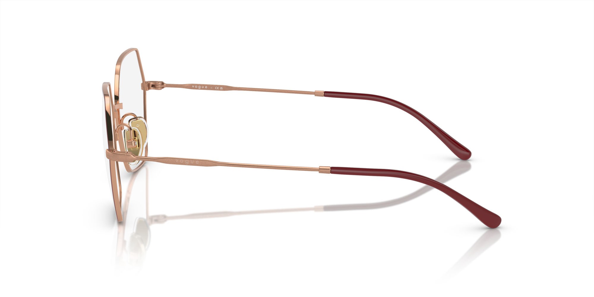 Occhiali da vista Vogue VO 4297T (5194) colore top bordeaux/oro rosé forma irregolare lenti lente demo