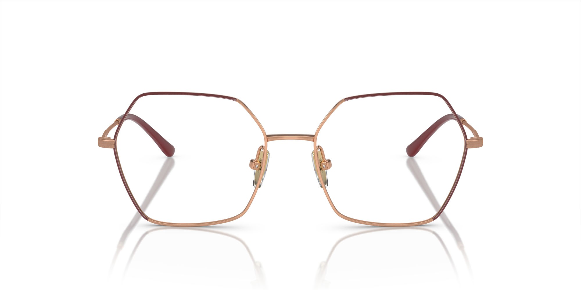 Occhiali da vista Vogue VO 4297T (5194) colore top bordeaux/oro rosé forma irregolare lenti lente demo