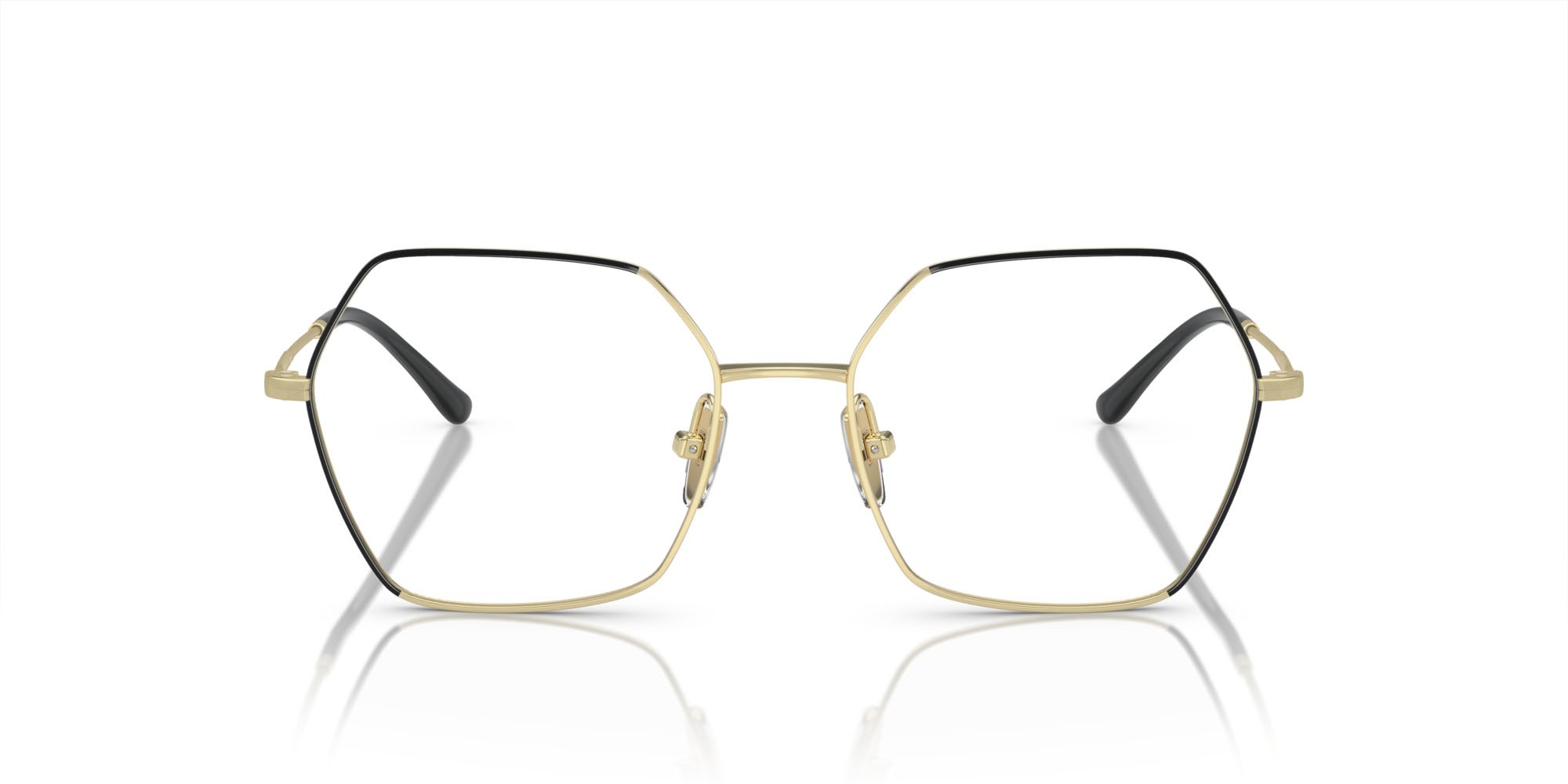 Eyeglasses Vogue VO 4297T (5195) color top nero/oro chiaro shape irregular lenses lente demo