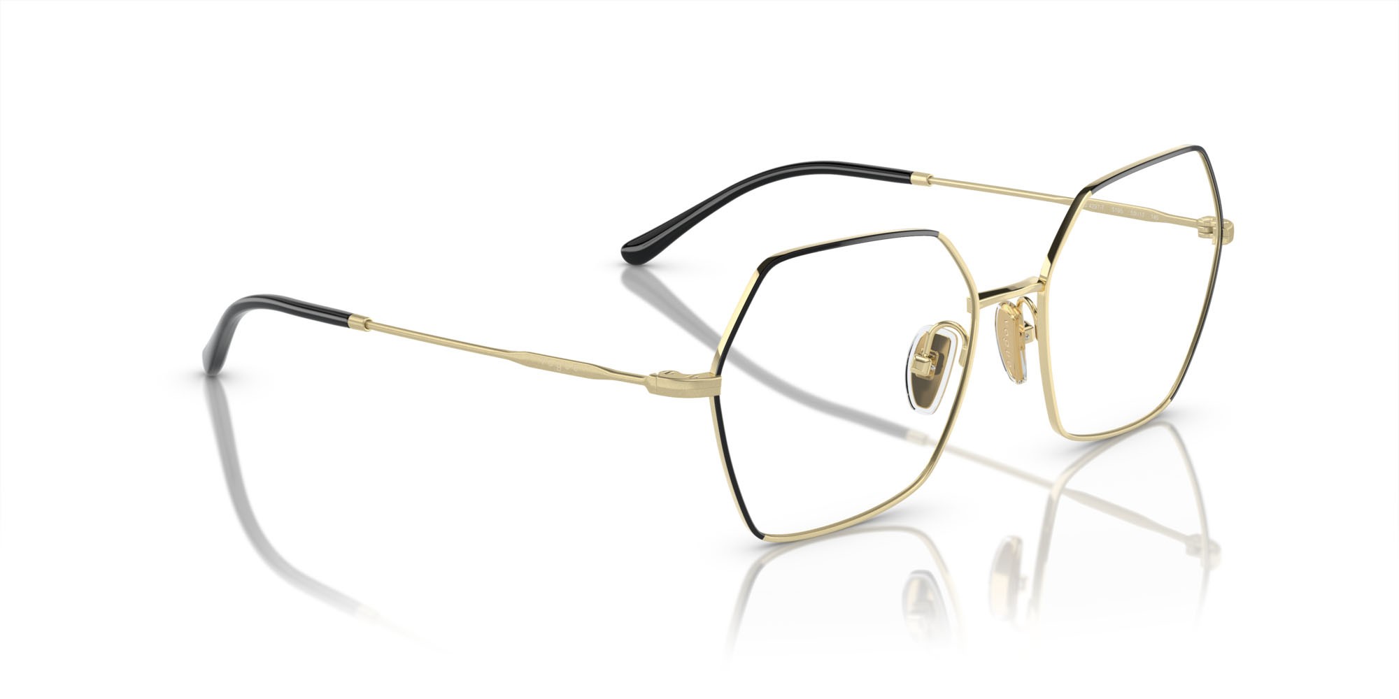 Eyeglasses Vogue VO 4297T (5195) color top nero/oro chiaro shape irregular lenses lente demo