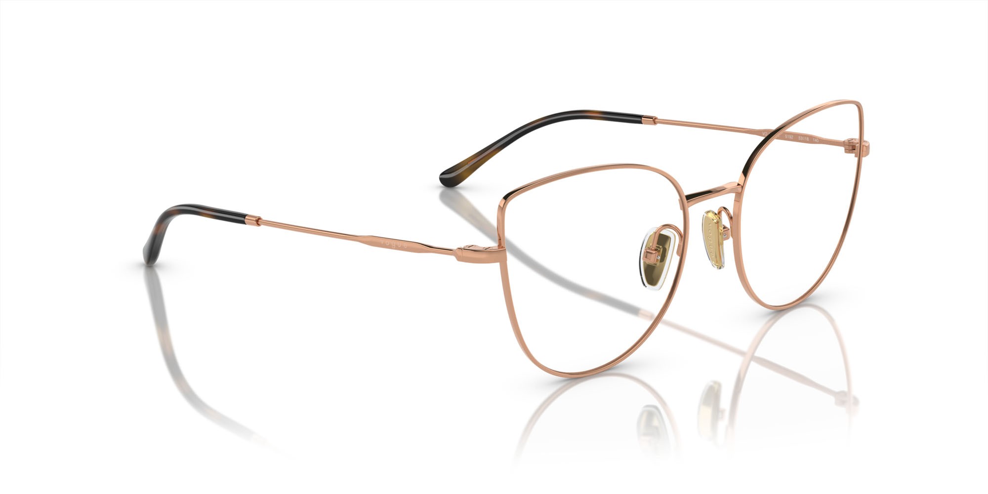 Eyeglasses Vogue VO 4298T (5192) color oro rosé shape cat eye lenses lente demo