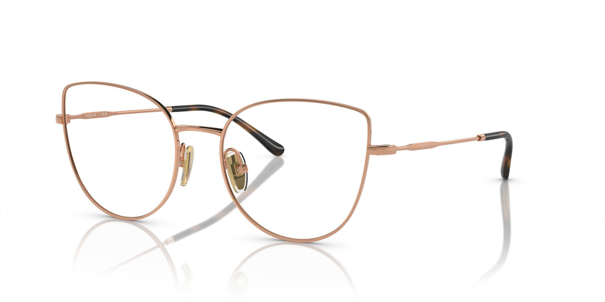 Eyeglasses Vogue VO 4298T (5192) color oro rosé shape cat eye lenses lente demo
