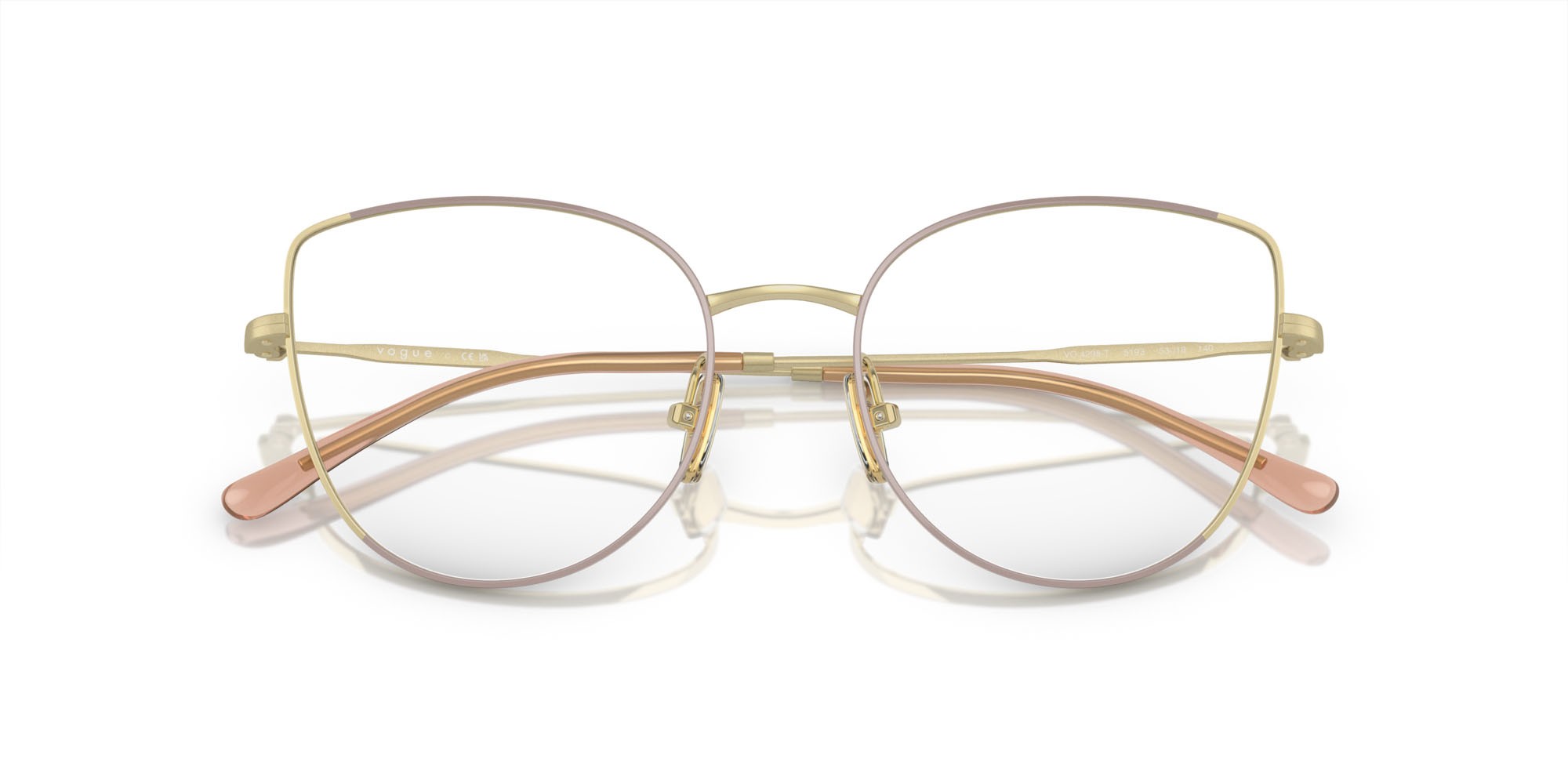 Eyeglasses Vogue VO 4298T (5193) color nude top/oro chiaro shape cat eye lenses lente demo