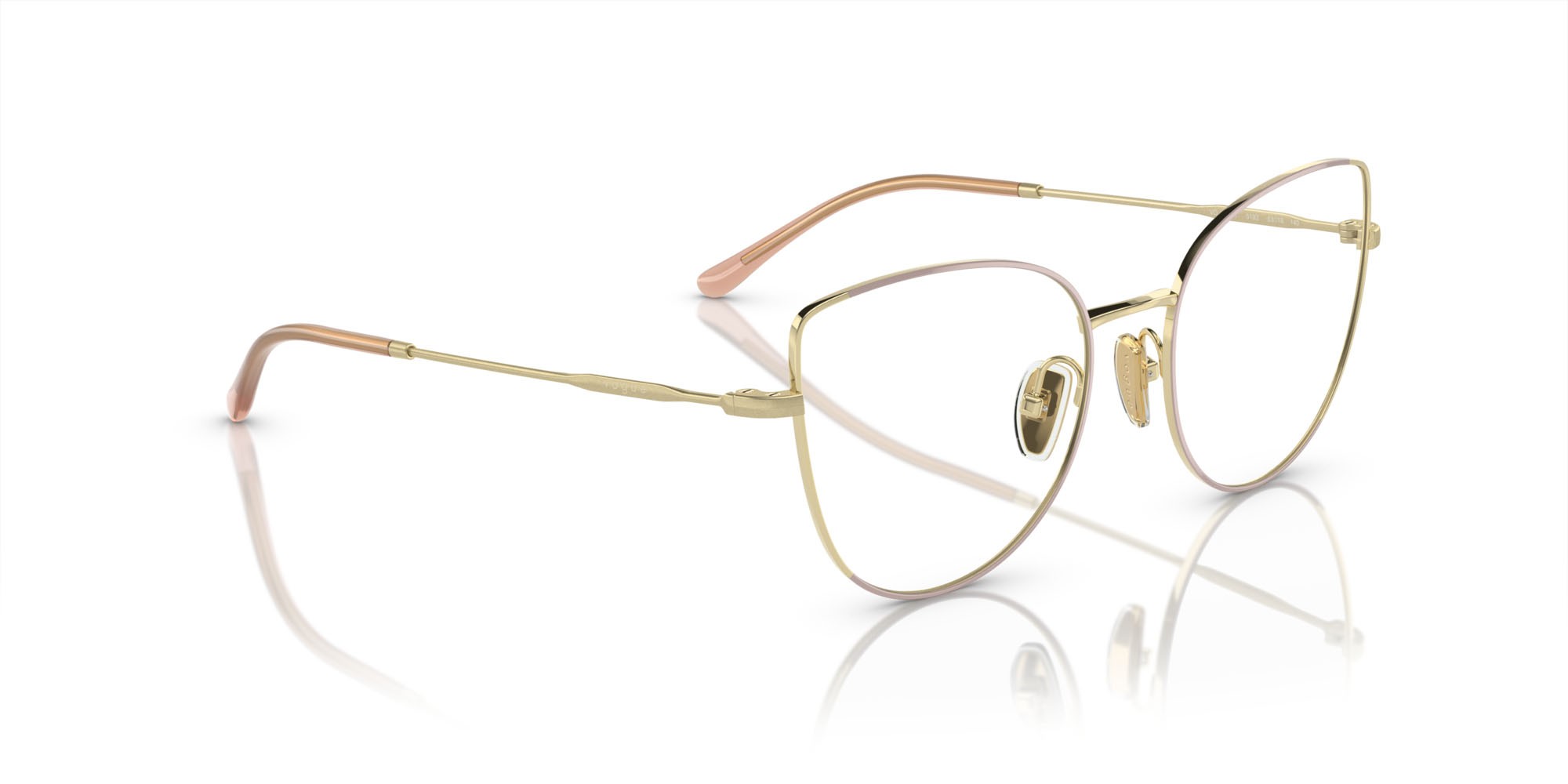 Eyeglasses Vogue VO 4298T (5193) color nude top/oro chiaro shape cat eye lenses lente demo