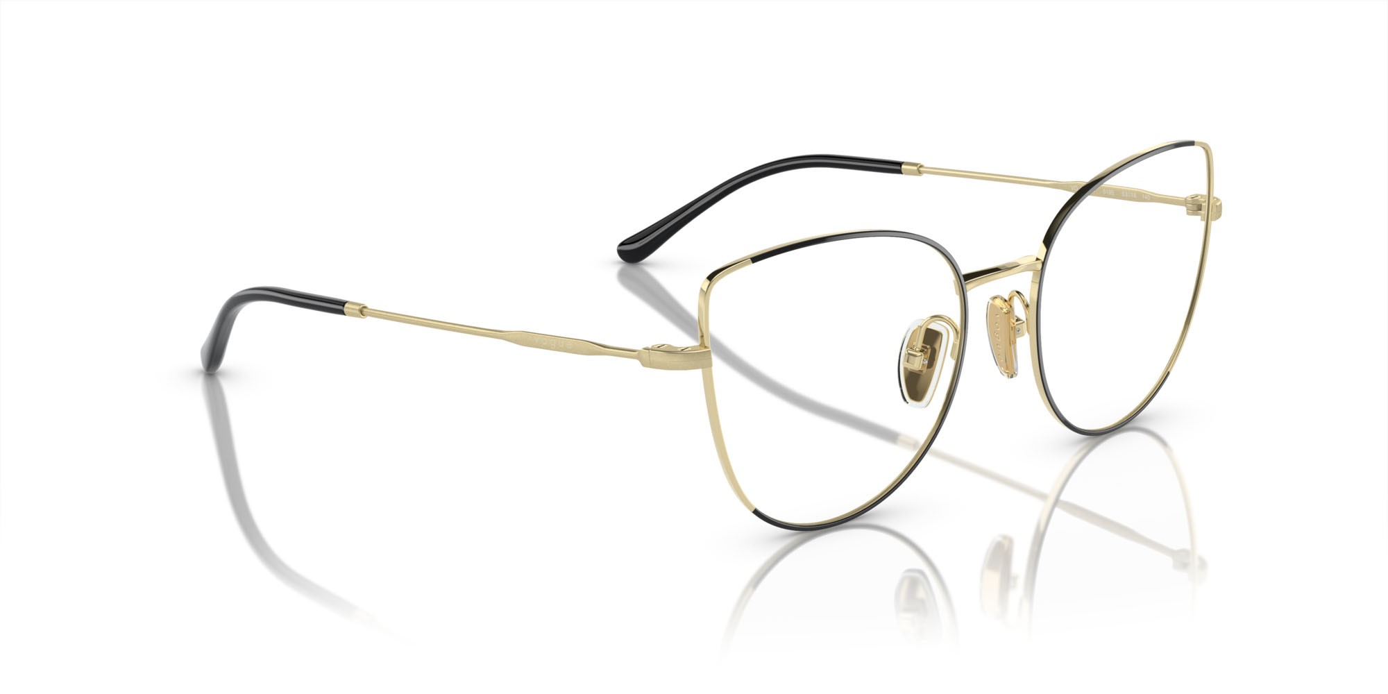 Eyeglasses Vogue VO 4298T (5195) color top nero/oro chiaro shape cat eye lenses lente demo