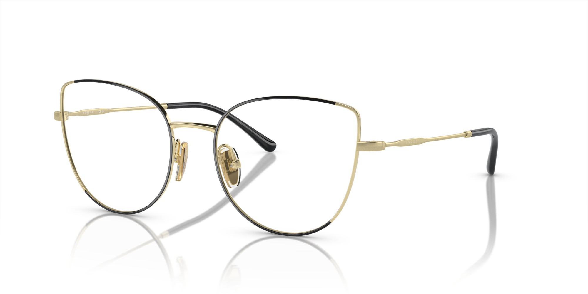 Eyeglasses Vogue VO 4298T (5195) color top nero/oro chiaro shape cat eye lenses lente demo