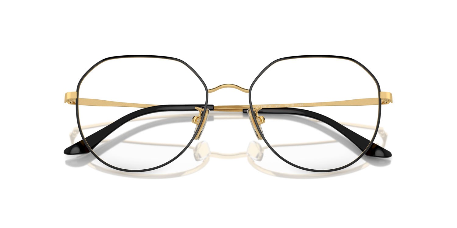 Occhiali da vista Vogue VO 4301D (352) colore top nero/oro forma irregolare lenti lente demo