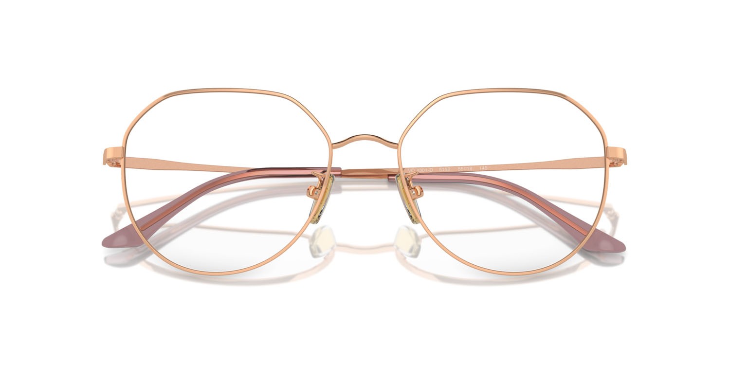Eyeglasses Vogue VO 4301D (5152) color oro rose shape irregular lenses lente demo