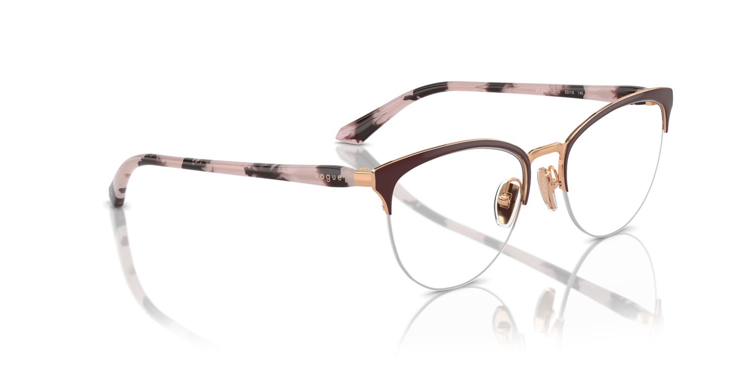 Occhiali da vista Vogue VO 4304 (5170) colore top bordeaux/oro rose forma ovale lenti lente demo