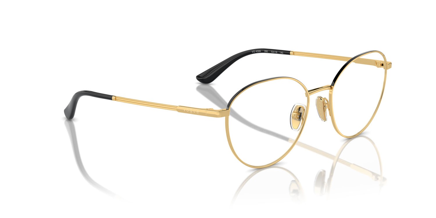 Occhiali da vista Vogue VO 4306 (280) colore gold/top black forma rotondo lenti lente demo