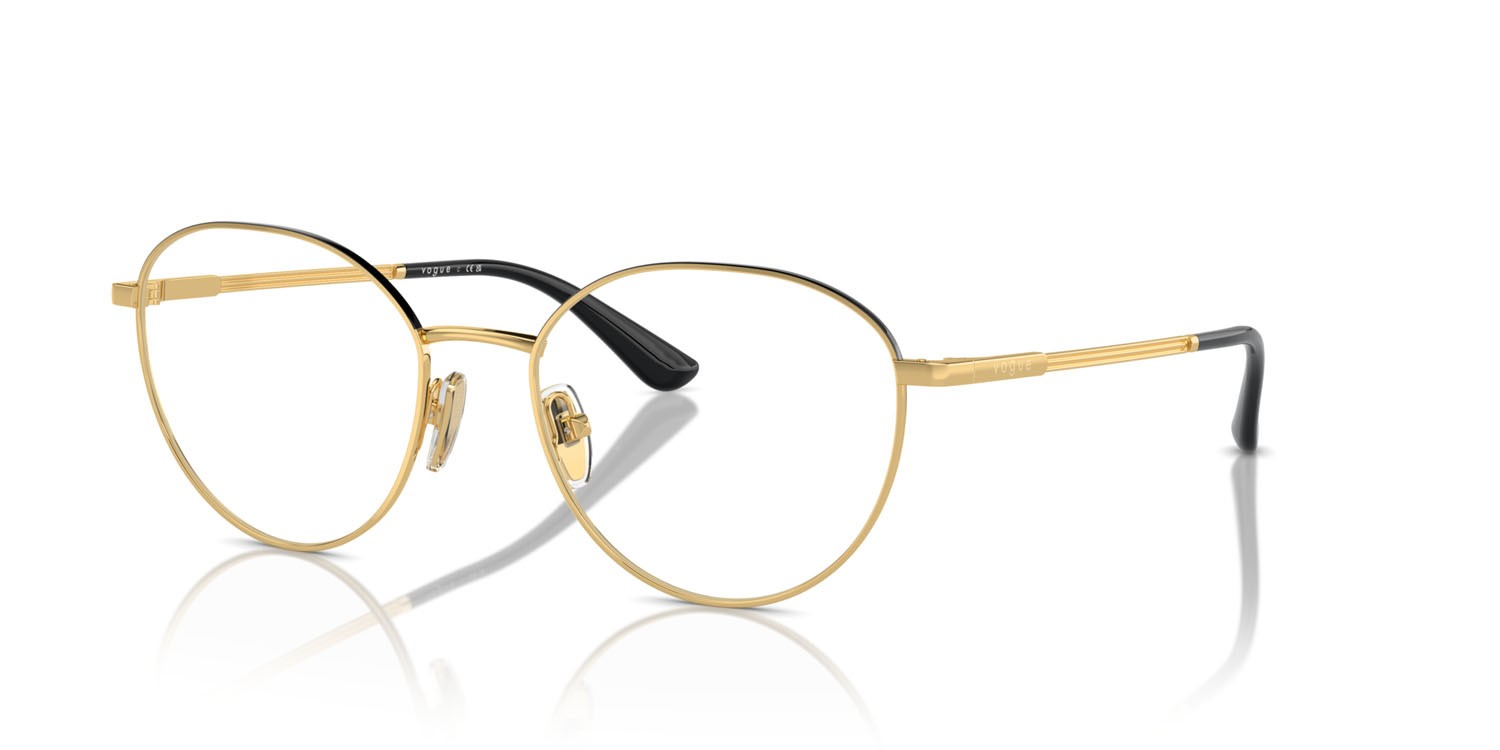 Occhiali da vista Vogue VO 4306 (280) colore gold/top black forma rotondo lenti lente demo
