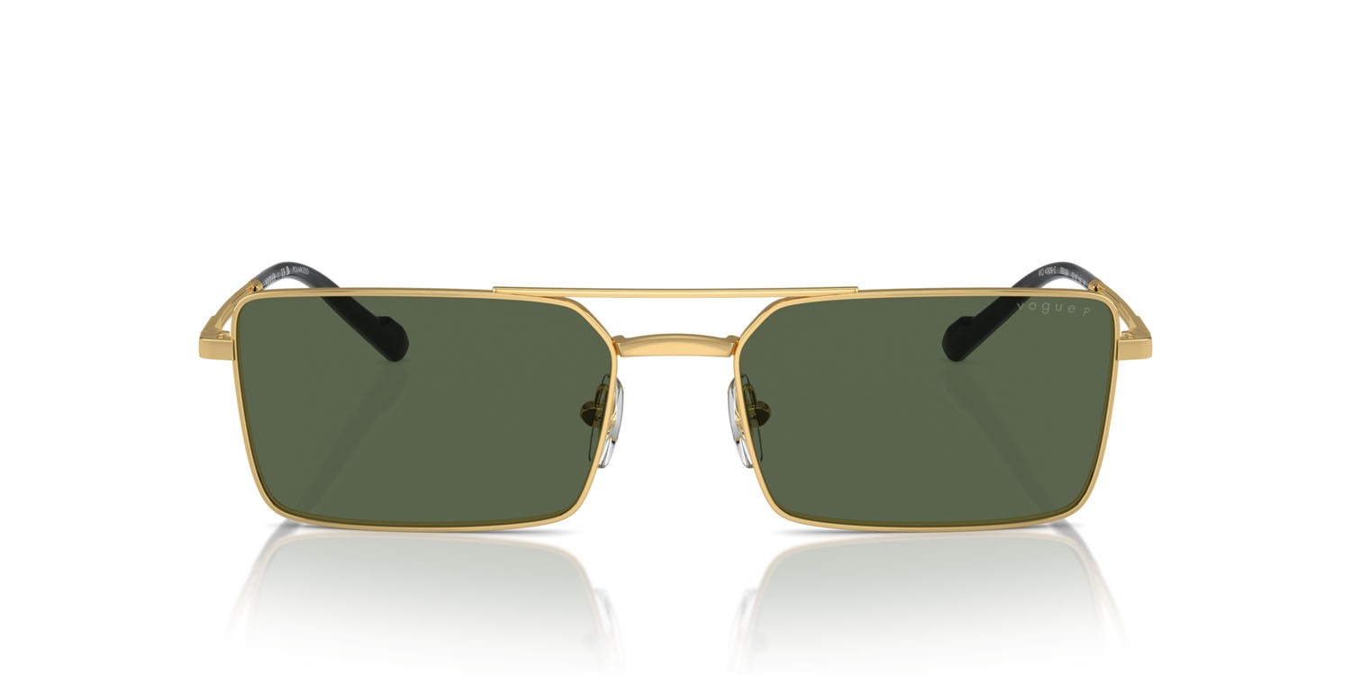 Occhiali da sole Vogue VO 4309S (280/9A) colore oro forma rettangolare lenti verde scuro polarizzata