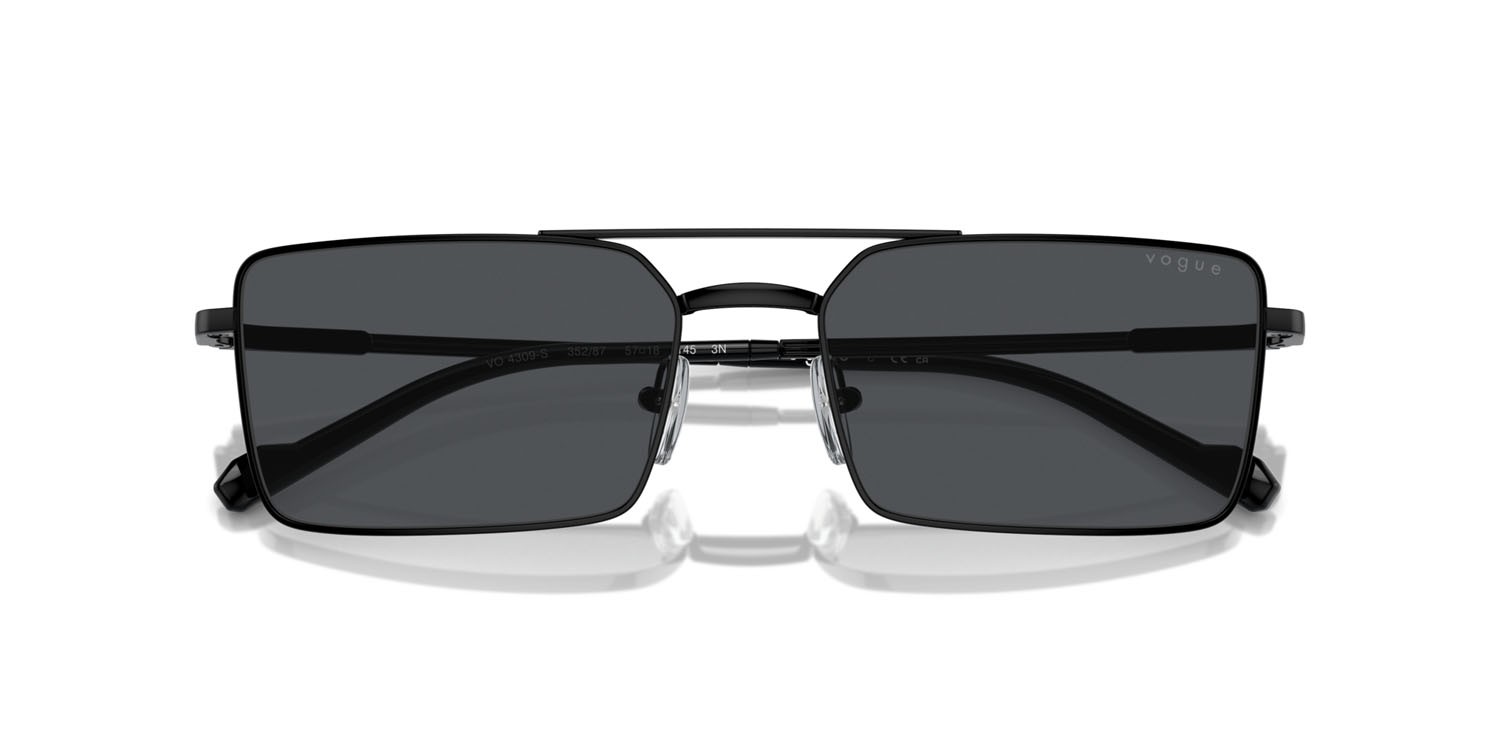 Occhiali da sole Vogue VO 4309S (352/87) colore nero forma rettangolare lenti grigio scuro