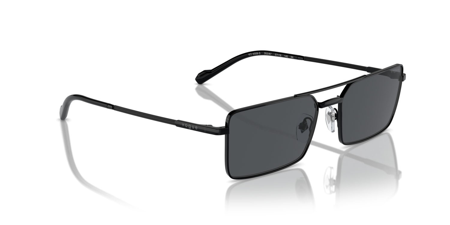 Occhiali da sole Vogue VO 4309S (352/87) colore nero forma rettangolare lenti grigio scuro