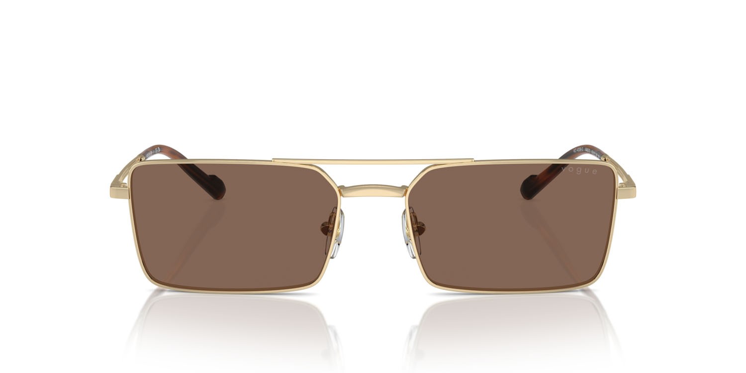 Occhiali da sole Vogue VO 4309S (848/73) colore oro pallido forma rettangolare lenti marrone scuro