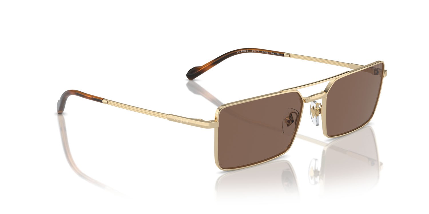 Occhiali da sole Vogue VO 4309S (848/73) colore oro pallido forma rettangolare lenti marrone scuro