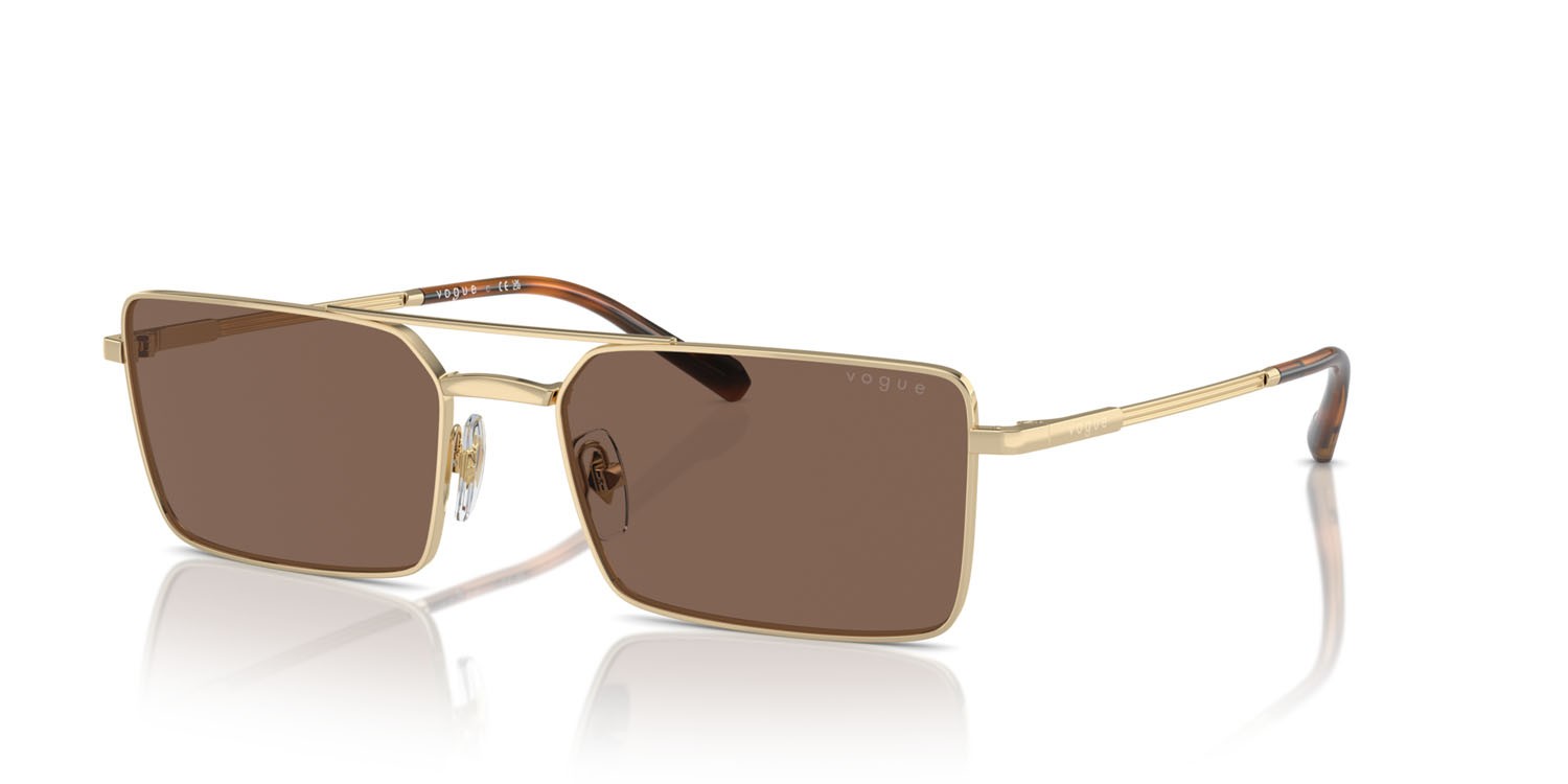 Occhiali da sole Vogue VO 4309S (848/73) colore oro pallido forma rettangolare lenti marrone scuro
