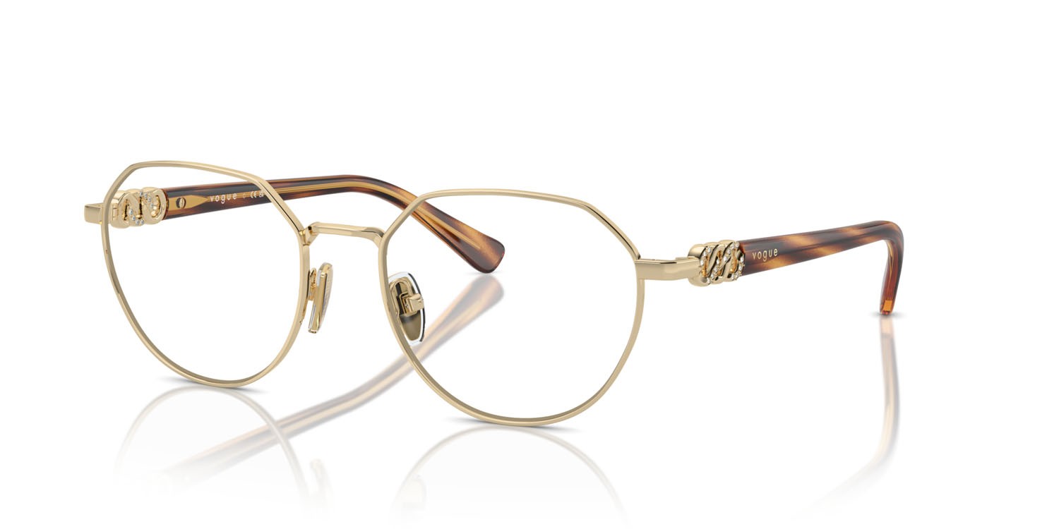 Eyeglasses Vogue VO 4311B (848) color oro pallido shape irregular lenses lente demo