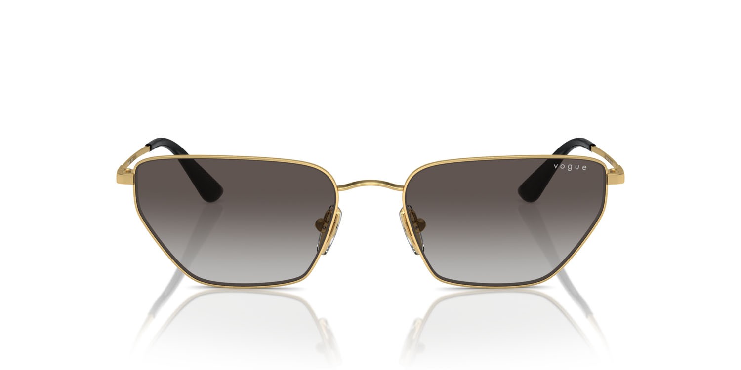 Occhiali da sole Vogue VO 4316S (280/8G) colore oro forma irregolare lenti grigio sfumato nero