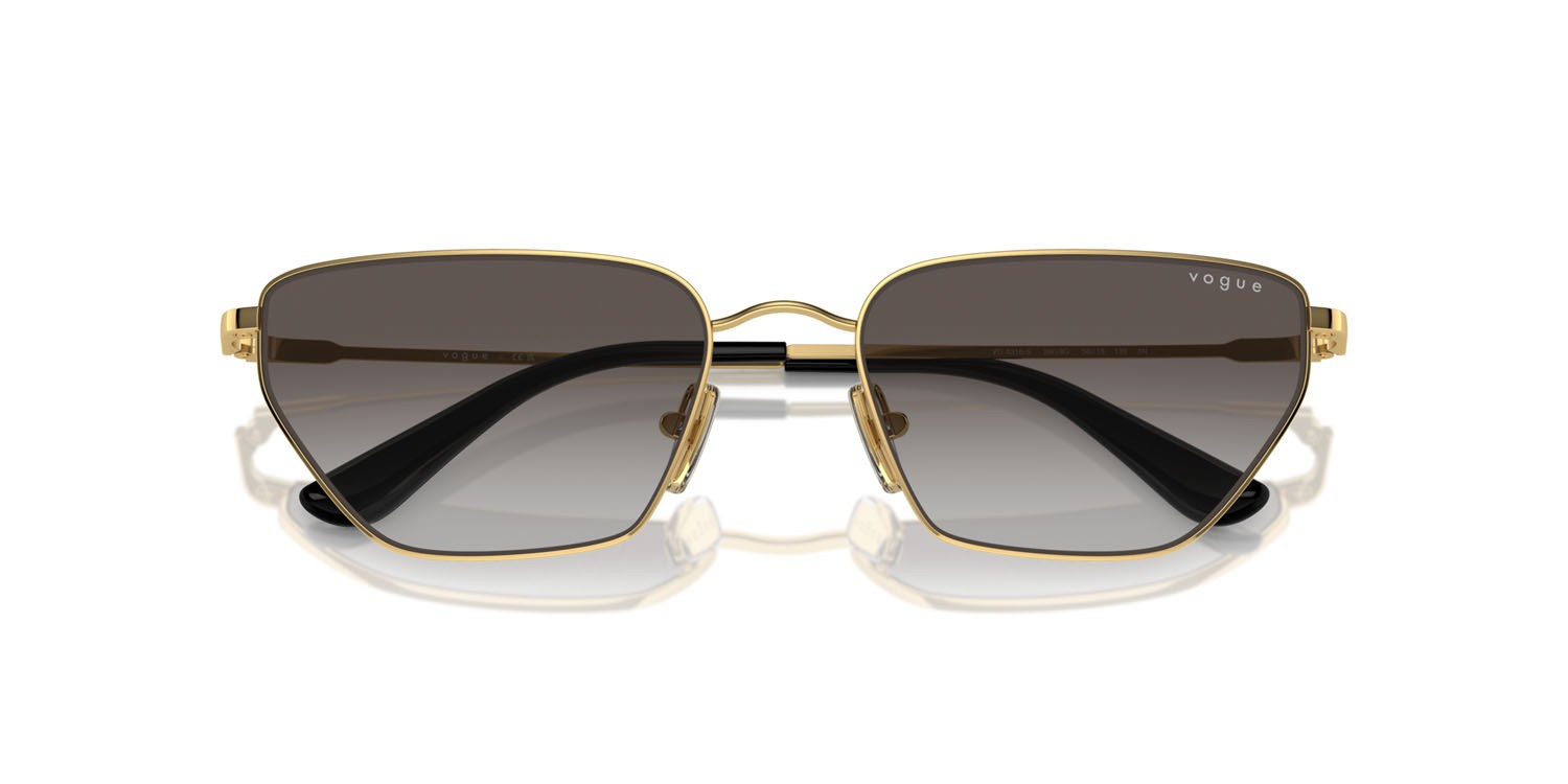 Occhiali da sole Vogue VO 4316S (280/8G) colore oro forma irregolare lenti grigio sfumato nero
