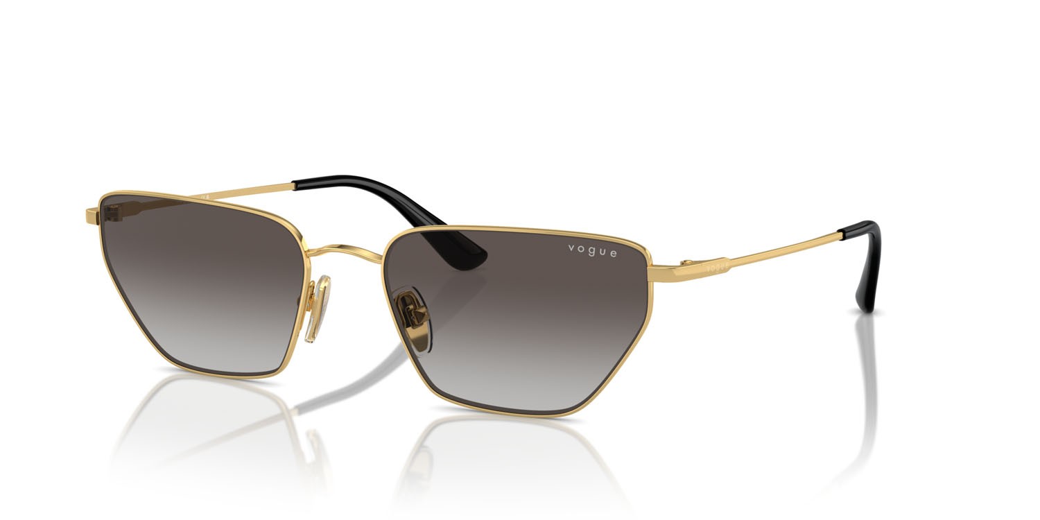Occhiali da sole Vogue VO 4316S (280/8G) colore oro forma irregolare lenti grigio sfumato nero
