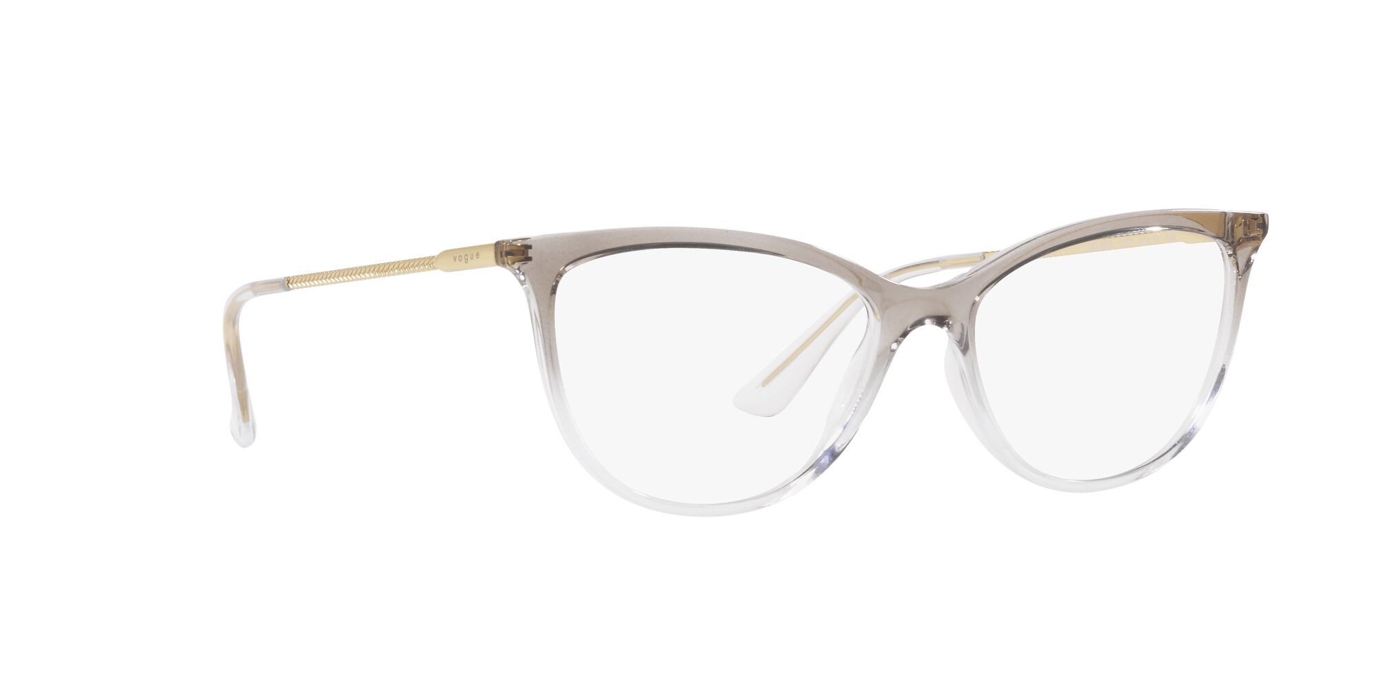 Occhiali da vista Vogue VO 5239 (2736) colore top marrone sfumato/crystal forma cat eye lenti lente demo