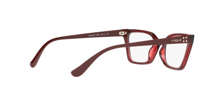 Brillen Vogue VO 5275B (2636) farbe top transp bordeaux/transp red form rechteckig gläser demo lens