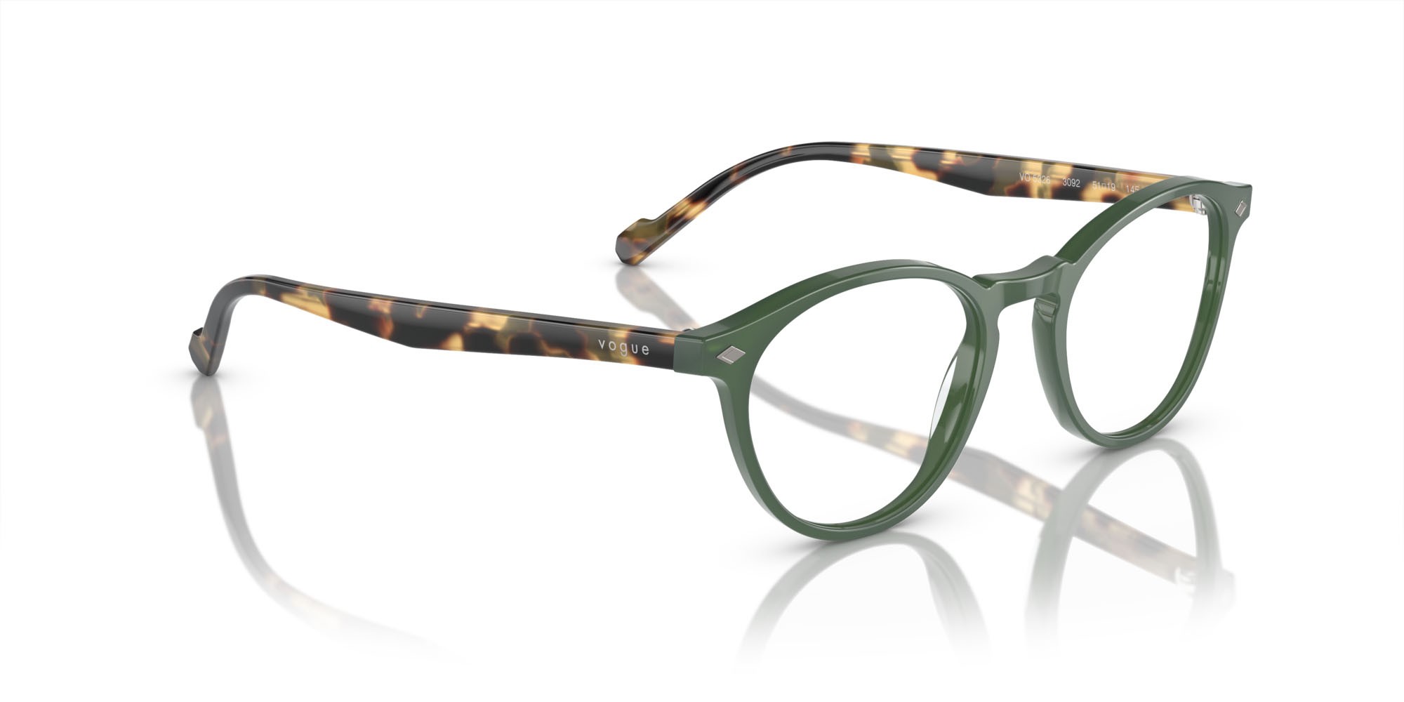 Brillen Vogue VO 5326 (3092) farbe verde polvere form oval gläser lente demo