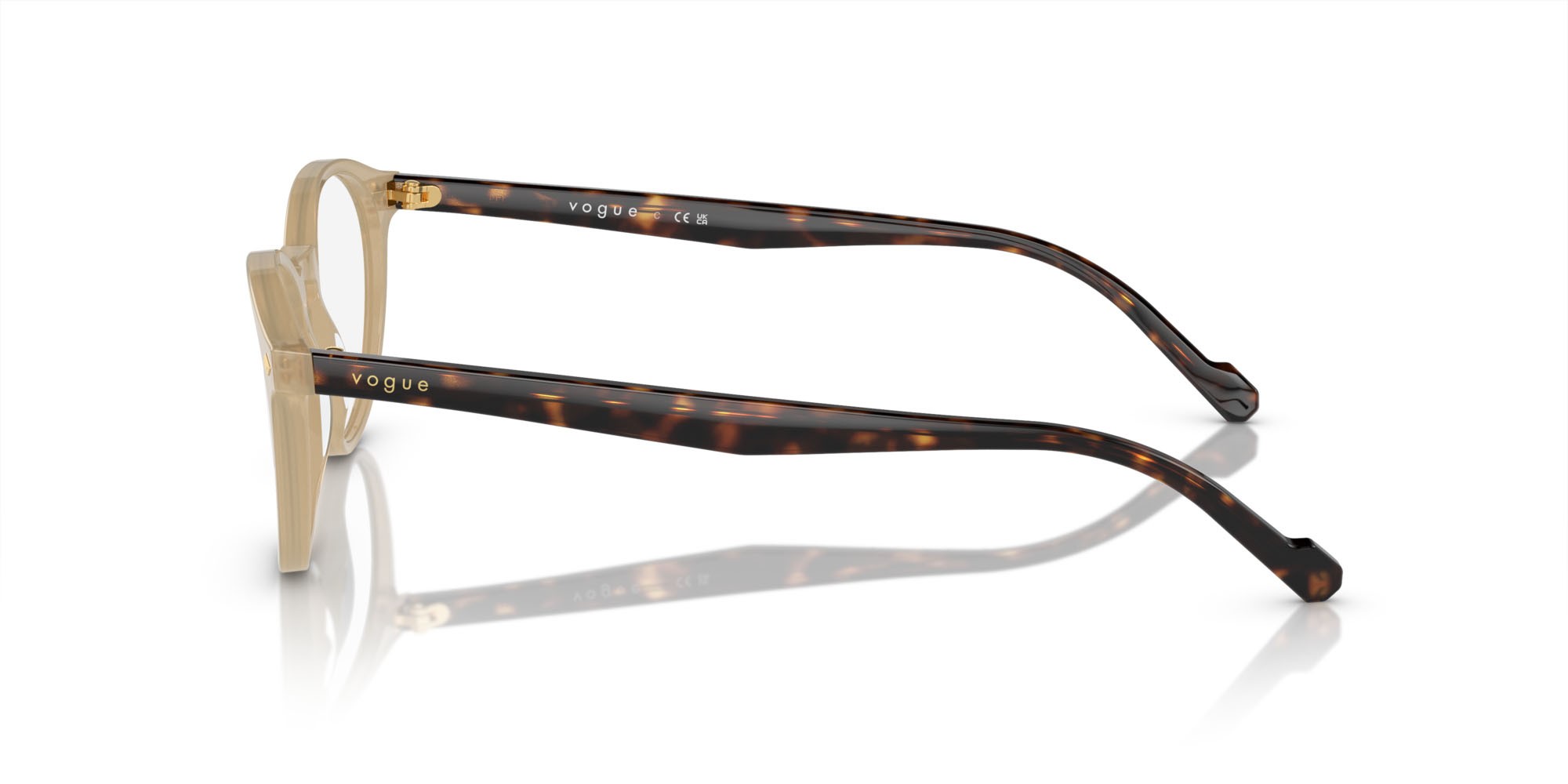 Brillen Vogue VO 5326 (W900) farbe beige opalino form oval gläser lente demo