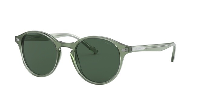 Occhiali da sole Vogue VO 5327S (282071) colore transparent grey forma pantos lenti dark green