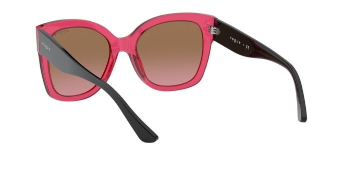 Sunglasses Vogue VO 5338S (283114) color transparent cherry shape square lenses violet gradient brown