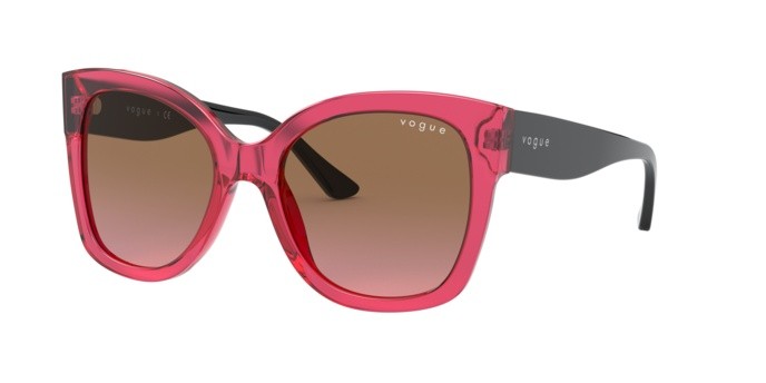 Sunglasses Vogue VO 5338S (283114) color transparent cherry shape square lenses violet gradient brown
